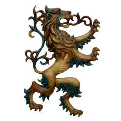 Vintage 25″ Renaissance Revival Lion Heraldry Wall Art Hanging Sculpture