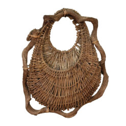 Antique Primitive Folk Art Vine & Twig Hanging Wall Pocket