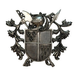 Vintage Medieval Knight Heraldry Cast Metal Coat of Arms Shield Wall Sculpture