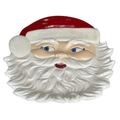 Vintage 14" Christmas Studio Pottery Santa Face Centerpiece Cookie Platter