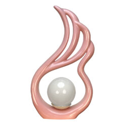 Vintage Art Deco Flamingo Mauve Pink Porcelain Orb Table Lamp