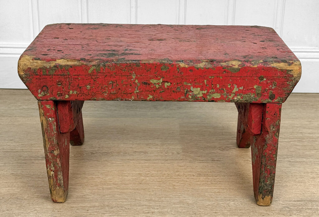 Antique Primitive Farmhouse Red Wood Milking Foot Stool – Scranton Antiques