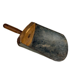 Antique Primitive Farmhouse Pine & Galvanized Steel Barn Feed Ice Scoop