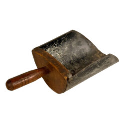 Antique Primitive Farmhouse Wood & Galvanized Barn Feed Ice Scoop