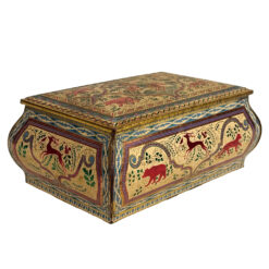 Vintage English Traditional Animal Hunt Embossed Tin Storage Box