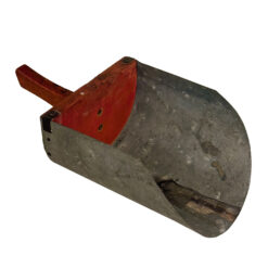 Antique Primitive Farmhouse Red Wood & Galvanized Barn Feed Ice Scoop