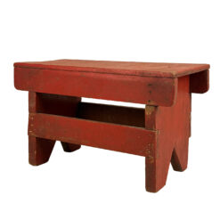 Antique Primitive Farmhouse Red Slatted Milking Stool
