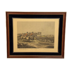 Antique English Bachelor's Hall Fox Hunt Framed Art Lithograph