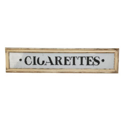 Antique General Store Cigarettes Milk Glass Painted Sign