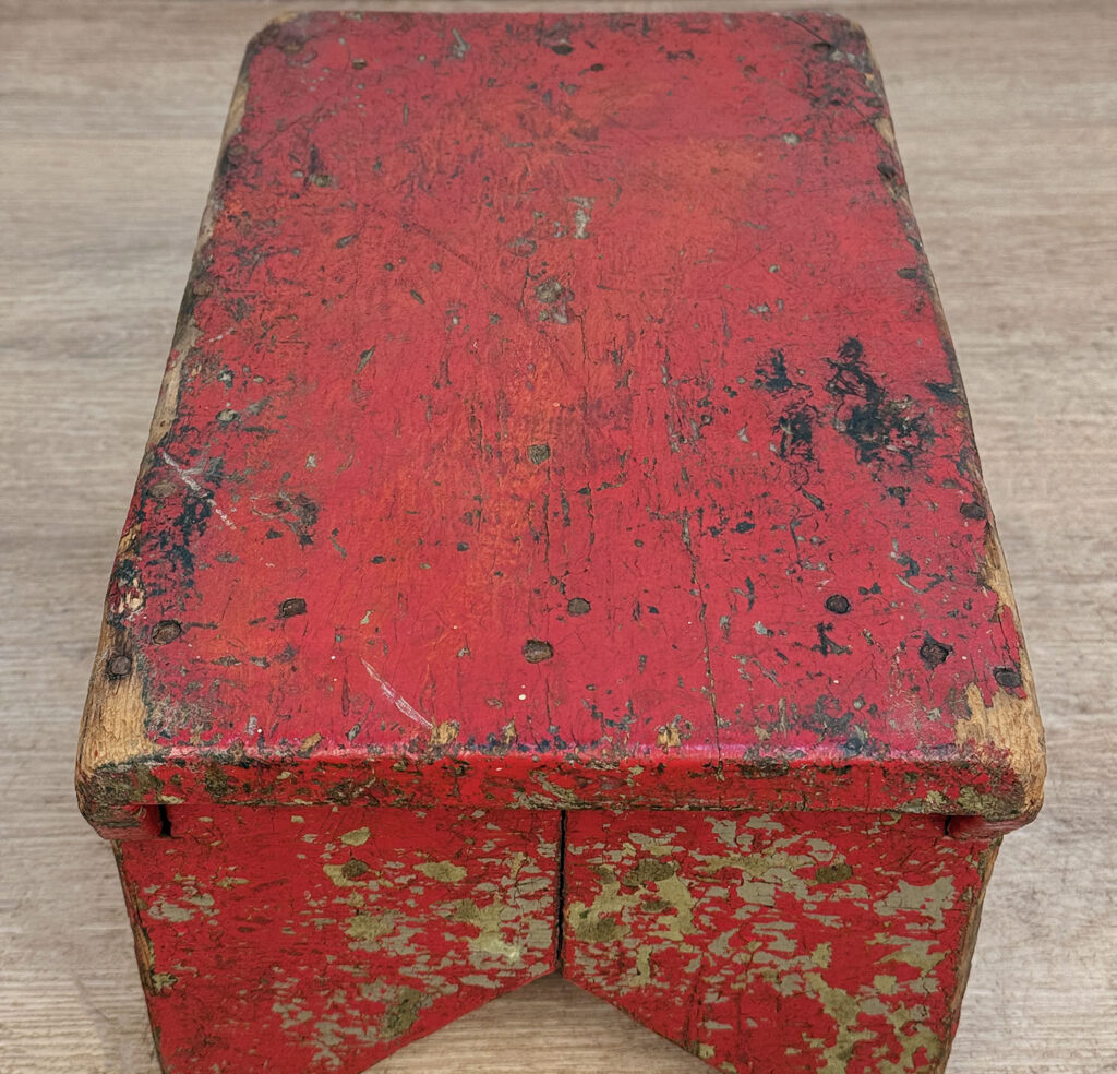Antique Primitive Farmhouse Red Wood Milking Foot Stool – Scranton Antiques