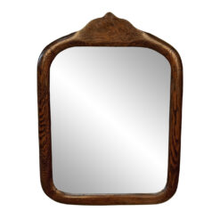 Antique Traditional Arts & Crafts Oak Beveled Glass Mirror