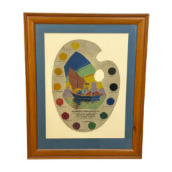 Mid-Century Glidden Paint Advertising Palette Asian Motif Framed & Matted