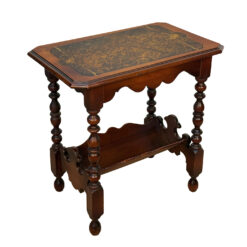 Antique Colonial Bird's Eye Maple Turned Occasional Table