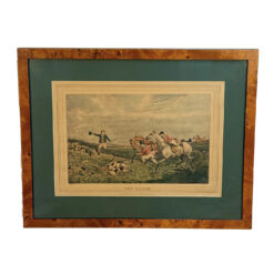 Antique Traditional Equestrian Fox Hunt "The Death" Framed Lithograph