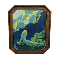Antique 1920s Art Deco Wild Geese by Maxfield Parrish Framed Lithograph – 15×18
