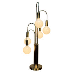 Vintage 1970s Hollywood Regency Waterfall Brass Orb Table Lamp