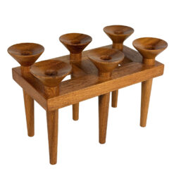 Mid-Century Danish Teak Sculptural Candelabra Candlestick Holder