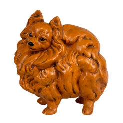 Vintage 1970's Ceramic Pomeranian Dog Sculpture