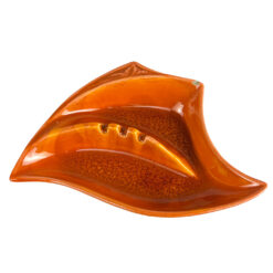 Mid-Century Atomic California Pottery Orange Drip Glaze Ashtray