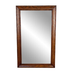 Antique Traditional Oak Beveled Glass Rectangle Wall Mirror - 18x28