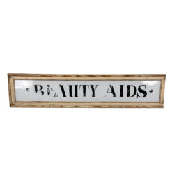 Antique General Store "Beauty Aids" Milk Glass Salon Sign