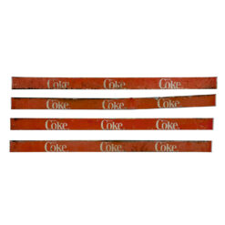 Vintage Coca-Cola "Enjoy Coke" Metal Advertising Trim Sign - Set of 4
