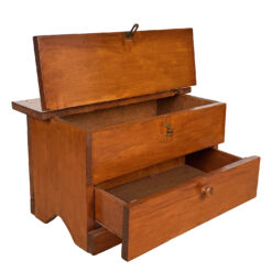 Vintage Farmhouse Pine Flip Top Storage Machinist Chest Tool Box