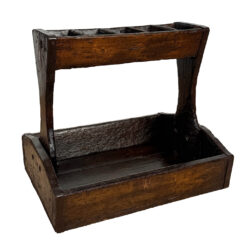 Antique Primitive Wood Iron Strapped Machinist Tool Chest Caddy