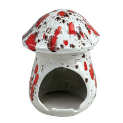 Vintage 1970s White & Red Drip Glazed Mushroom Ashtray