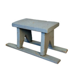 Antique Primitive Farmhouse Gray Slat Bottom Milking Stool