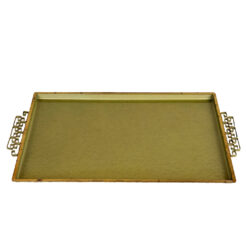 Vintage Hollywood Regency Chinoiserie Green Enamel Serving Vanity Tray