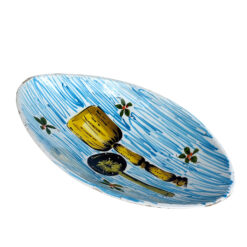 Mid-Century Italian Cooking Ladle Spoon Rest Oval Kitchen Bowl