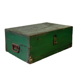 Antique Traditional Green Wood Stanley Tool Box Storage Chest