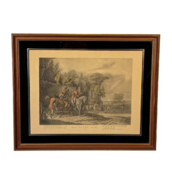 Antique English Fox Hunt Bachelor’s Hall Plate 1 Framed Art Lithograph