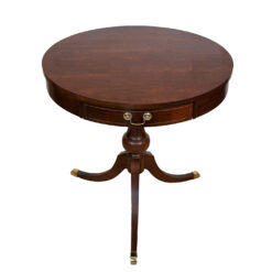 Vintage Traditional Mahogany Round Drum Table