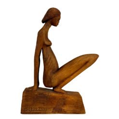 Vintage Abstract Nude Haitian Women Wood Sculpture by Roger Francois