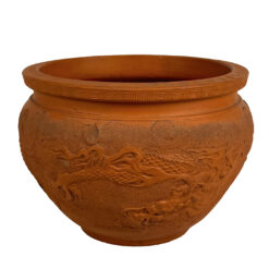Antique Japanese Redware Dragon Planter Jardiniere