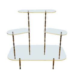 Vintage 1970s Brass & Lucite 4-Tier Etagere Plant Stand