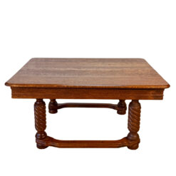 Antique Traditional Oak Barley Twist Rectangle Low Cocktail Coffee Table
