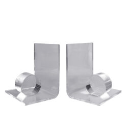 Vintage Postmodern Lucite Geometrical Library Bookends - A Pair