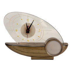 Mid-Century Atomic Gold & Lucite Mantle Sailboat Clock