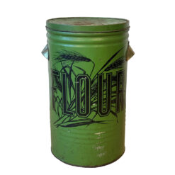Antique 22" Farmhouse General Store Green Tin Flour Bin