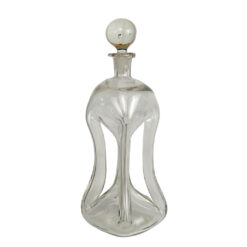 Mid-Century Danish Ribbed Glass Liquor Wine Decanter by Jacob Bang