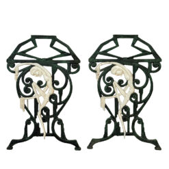 Vintage Art Deco Architectural Figural Jester Bench Sides - A Pair