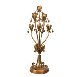 Vintage 32" Italian Hollywood Regency Gold Tulip Table Lamp