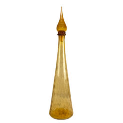 Mid-Century 24" Italian Empoli Amber Optic Art Glass Genie Bottle