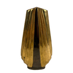 Vintage Art Deco Brass & Black Lacquer Vase