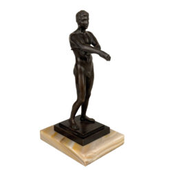 Vintage Grand Tour Bronze Apoxyomenos The Scraper Nude Sculpture - 10"