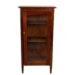 Antique Traditional Mahogany Glass Front Library Bookcase
