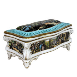 Vintage Capodimonte Italian Rococo Porcelain Jewelry Dresser Box w/ Lid